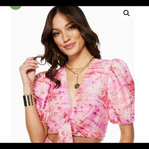 NEW Ramy Brook pink Tammie Tie front pink top